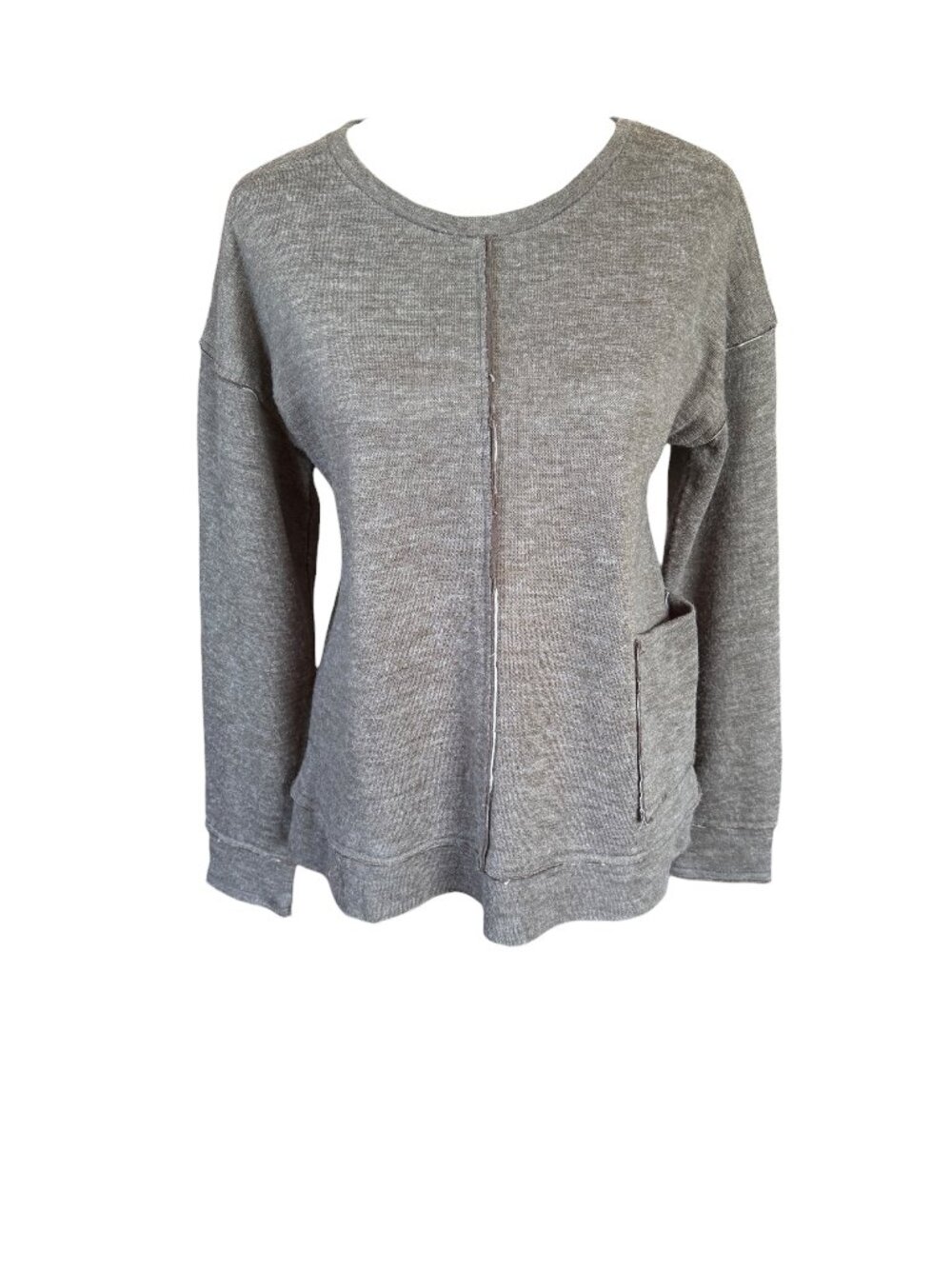 People Like Frank women's gray long sleeve pullover top size small